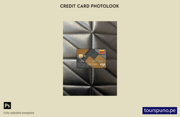 listo para imprimir plantilla frontal de aspecto fotográfico de tarjeta visa  73
